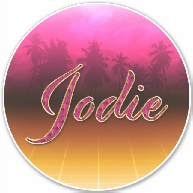 Jodie Vorname Name golden pink Aufkleber Sticker (Vorderseite)