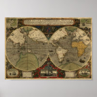 Jodocus Hondius 1595 Karte der Welt