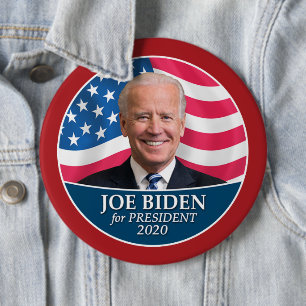 Joe Biden 2020 Foto mit amerikanischer Flaggengren Button