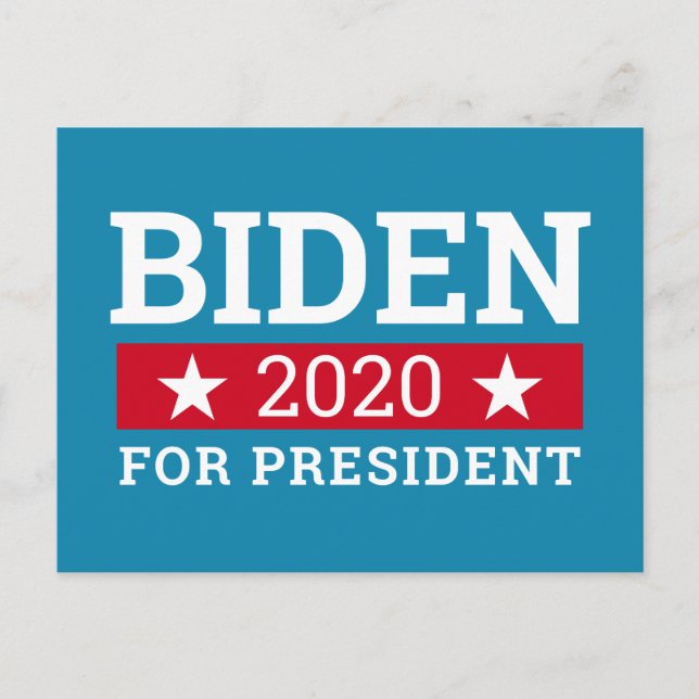 Joe Biden 2020 für President - Aquamarin Blue Red  Postkarte (Vorderseite)