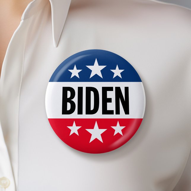 Joe Biden 2024 - Einfache Sterne können Farben änd Button (Biden Harris 2024 Button - Great Campaign and Rally button for the Next Election)