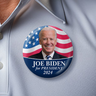 Joe Biden 2024 für Präsident Foto Button