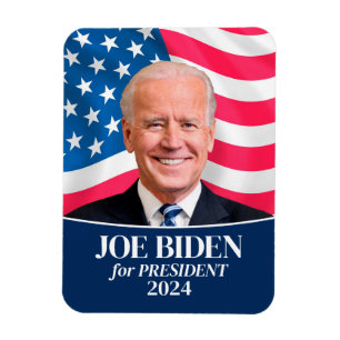 Joe Biden 2024 für President Foto and Flag Kühlsch Magnet