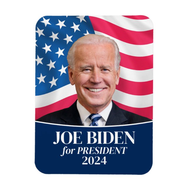 Joe Biden 2024 für President Foto and Flag Kühlsch Magnet (Vertikal)