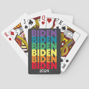 Joe Biden 2024 - Regenbogenfarben im Retro-Farbver Spielkarten