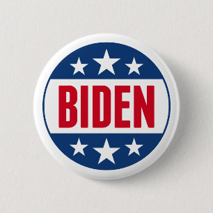 Joe Biden 2024 Simple Briefmarke Red Blue Button