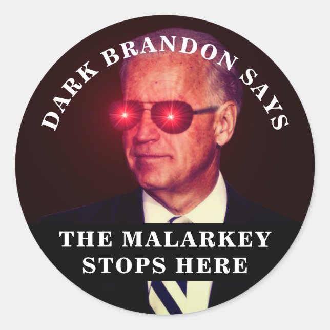 Joe Biden als Dark Brandon Button Runder Aufkleber (Vorderseite)