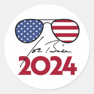 Joe Biden Aviators 2024 Runder Aufkleber