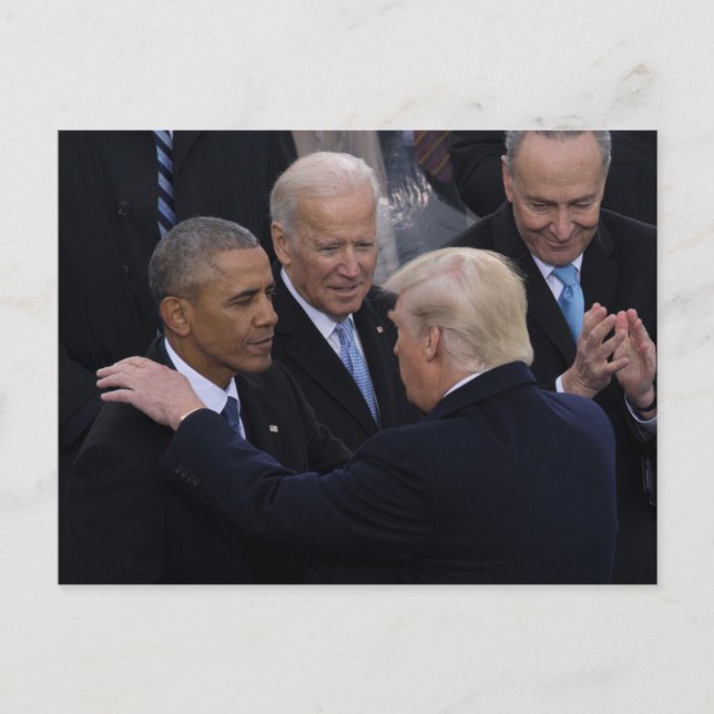Joe Biden, Barack Obama und Trump Postkarte (Vorderseite)