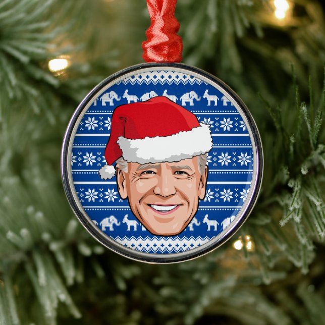Joe Biden Blue Holiday Keramik Ornament (Baum)
