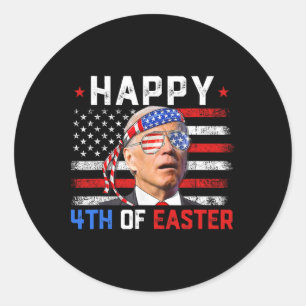 Joe Biden dazed Happy 4. Osteramerika 4. Runder Aufkleber