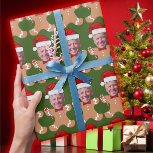 Joe Biden Face Custom Face Foto Gingerbread Geschenkpapier