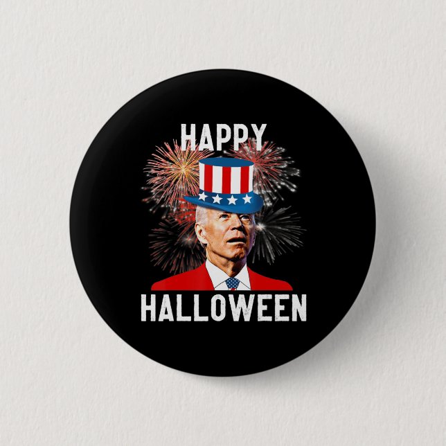 Joe Biden freut sich Halloween zum Spaß im Juli Button (Vorderseite)