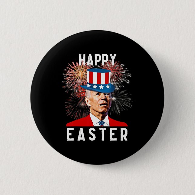 Joe Biden freut sich über Osterfeier am 4. Juli Button (Vorderseite)