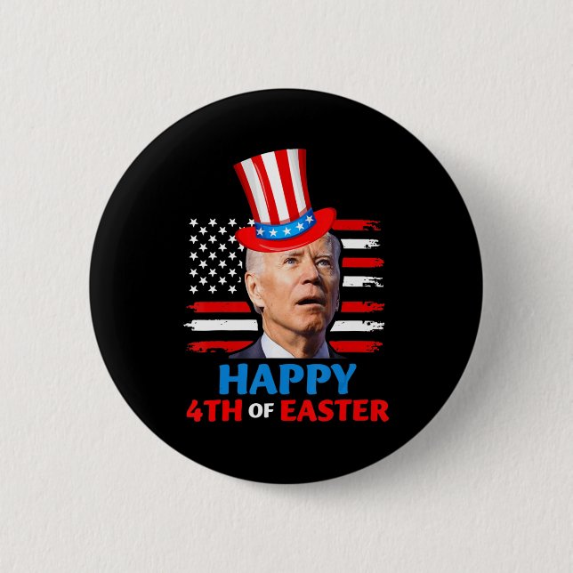Joe Biden Funn 4. Juli Glückwunsch 4. Osterkonfere Button (Vorderseite)