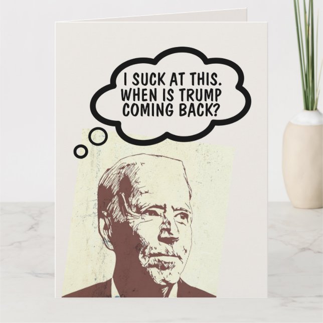 JOE BIDEN FUNNY BIRTHDAY TRUMP CARDS DANKESKARTE (Vorderseite)
