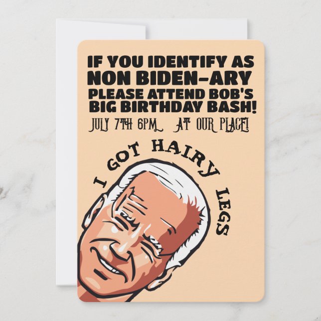 JOE BIDEN FUNNY PARTY CUSTOM Einladungen (Vorderseite)