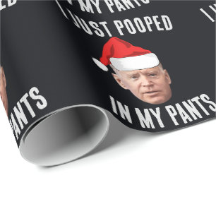 JOE BIDEN GEKACKT KACK FUNNY CHRISTMAS GESCHENKPAPIER