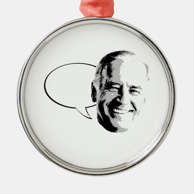 JOE BIDEN-GESPRÄCHS-BLASE - .PNG SILBERNES ORNAMENT (Vorne)