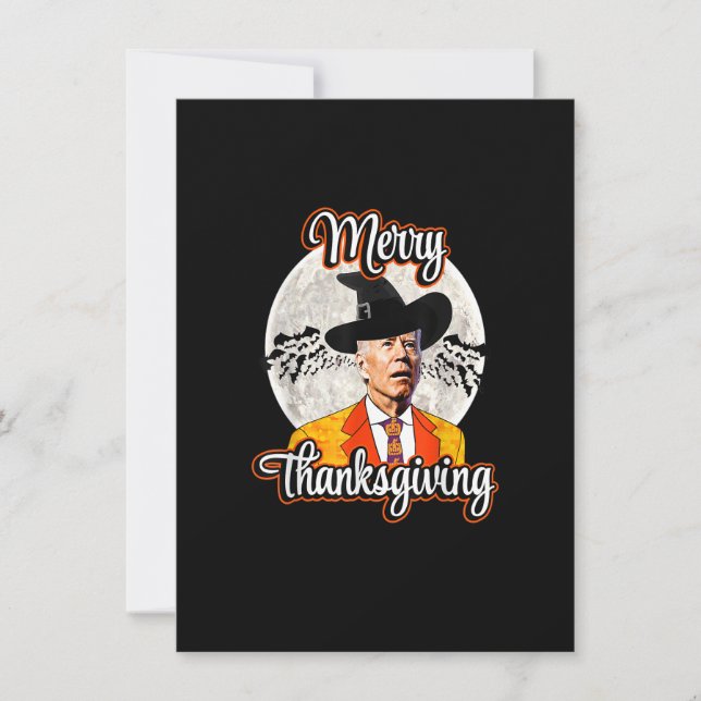 Joe Biden Halloween Kostümkonfektion für Thanksgiv Einladung (Vorderseite)