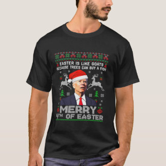 Joe Biden Happy 4th Oaster Ugly Christmas Sweater T-Shirt