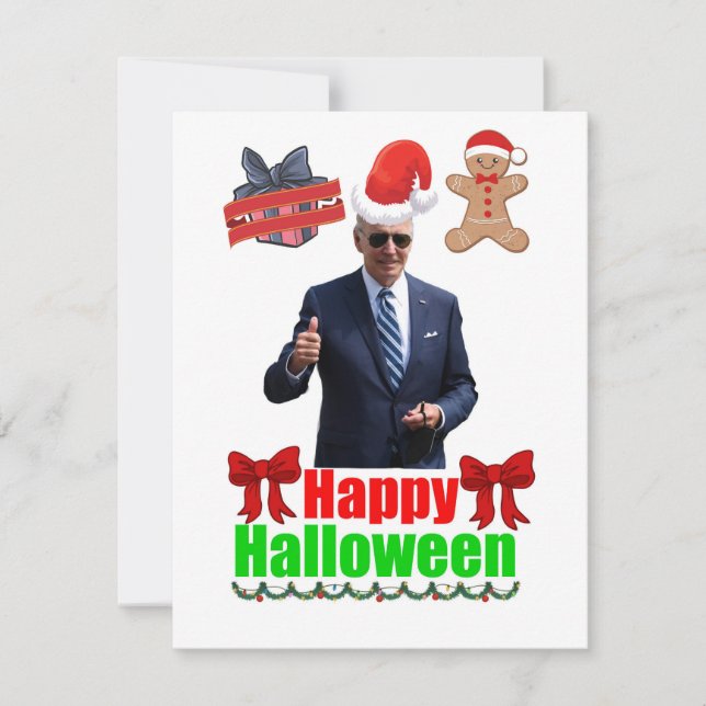 Joe Biden Happy Halloween Weihnachtskarte Feiertagskarte (Vorderseite)