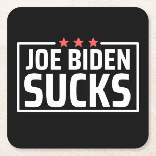 joe Biden Ist zum Kotzen Rechteckiger Pappuntersetzer
