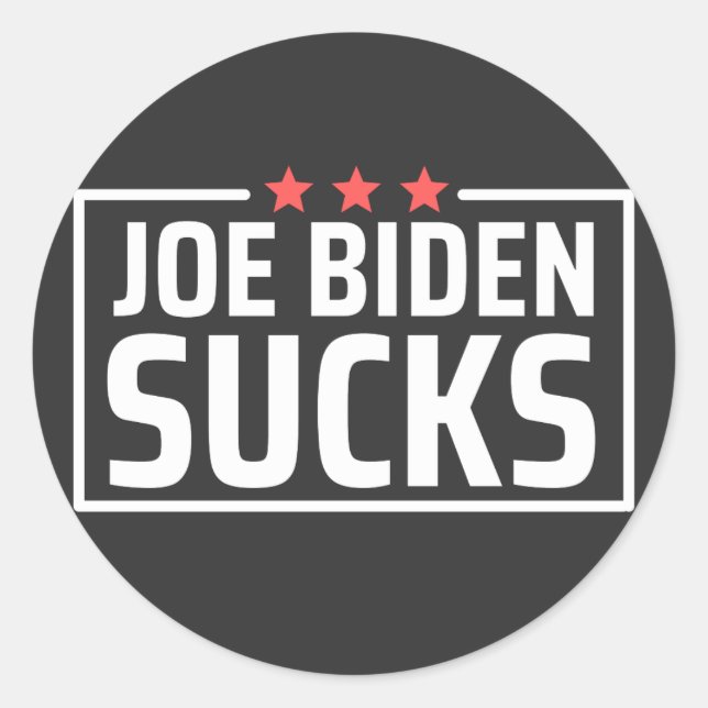 joe Biden Ist zum Kotzen Runder Aufkleber (Vorderseite)