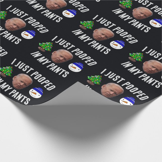 JOE BIDEN KACKTE IN PANTS CHRISTMAS WRAPPING PAPIE GESCHENKPAPIER (Ecke)