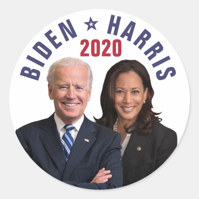 Joe Biden Kamala Harris 2020 President Vice Fotos Runder Aufkleber (Vorderseite)
