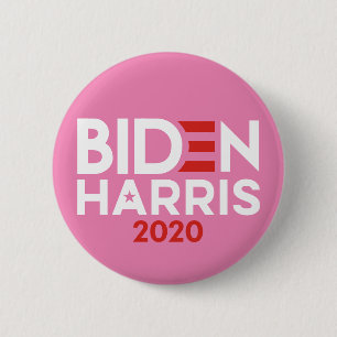 Joe Biden Kamala Harris 2020 Rot-Weiß-Rosa Button