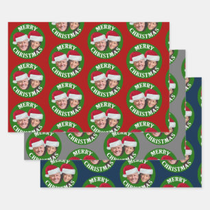 Joe Biden Kamala Harris 2020 w/Weihnachtsmannmütz Geschenkpapier Set