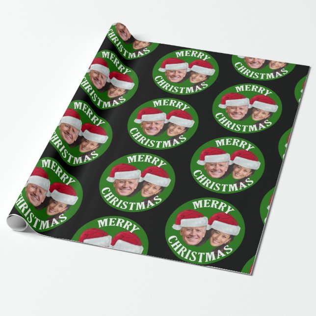 Joe Biden Kamala Harris 2020 w/Weihnachtsmannmütze Geschenkpapier (Ungerollt)