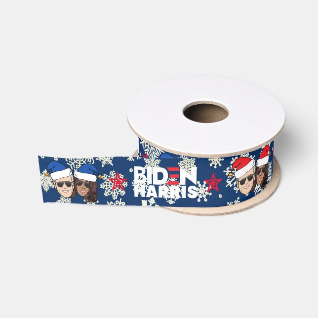 Joe Biden Kamala Harris Blauer Weihnachtsgeschenk Ripsband (Spule)