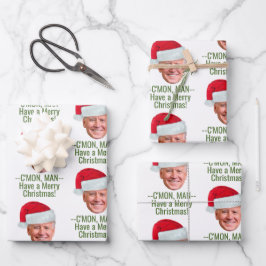 Joe Biden Kamala Harris Joe Weihnachtsmannmütze -  Geschenkpapier Set