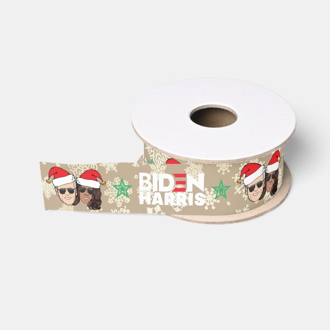 Joe Biden Kamala Harris Taupe Weihnachtsgeschenk Ripsband (Spule)