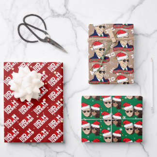 Joe Biden Kamala Harris Weihnachts-Trio Geschenkpapier Set