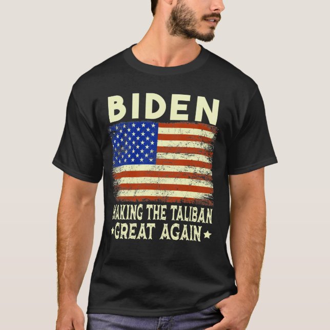 Joe Biden Making Ta-liBans große US-Flagge T-Shirt (Vorderseite)
