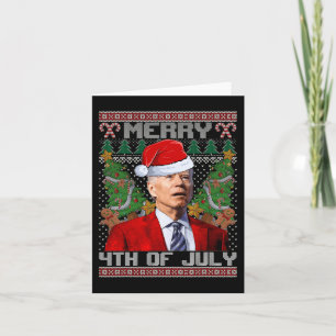 Joe Biden Merry 4. Juli Ugly Weihnachten für Wom Karte