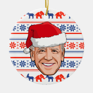 Joe Biden Noël Ornement en céramique
