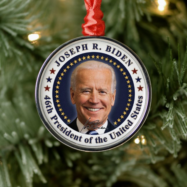 Joe Biden President Inauguration Day Souvenir Ornament Aus Metall (Baum)