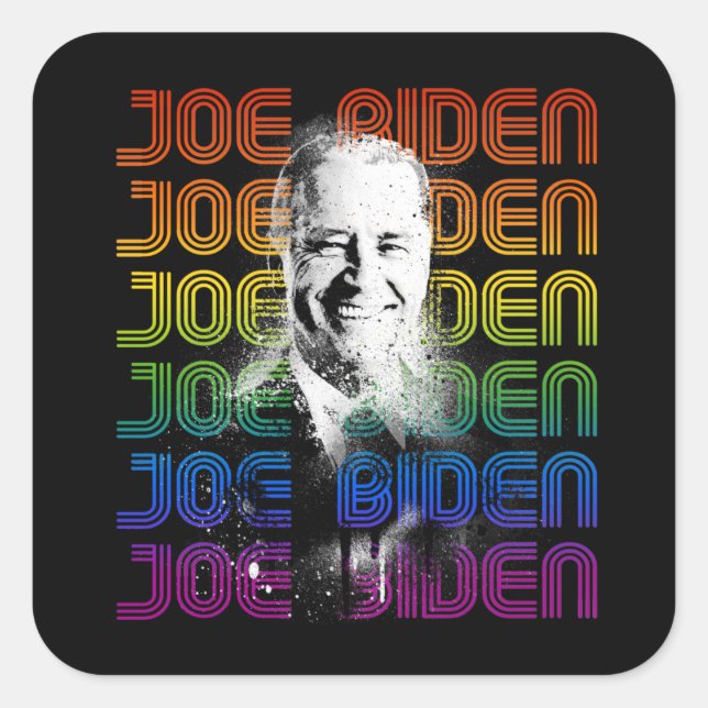 Joe Biden Pride Quadratischer Aufkleber (Vorderseite)