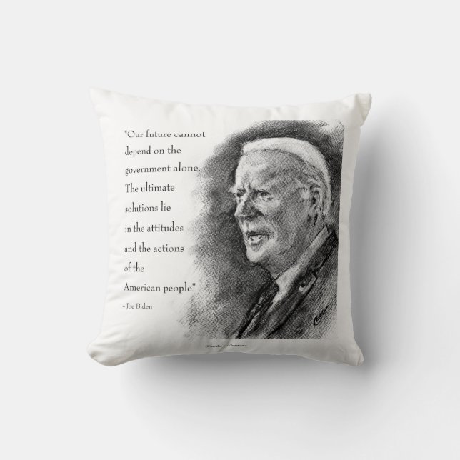 Joe Biden & Quote Kissen (Vorderseite)