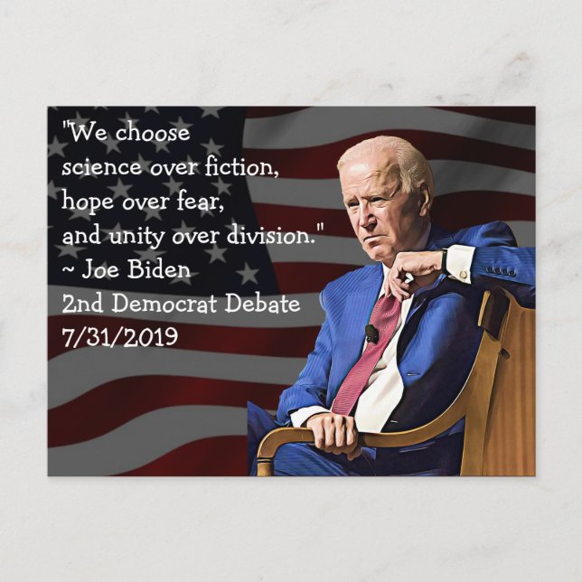 Joe Biden Quotes über Amerika Postkarte (Vorderseite)