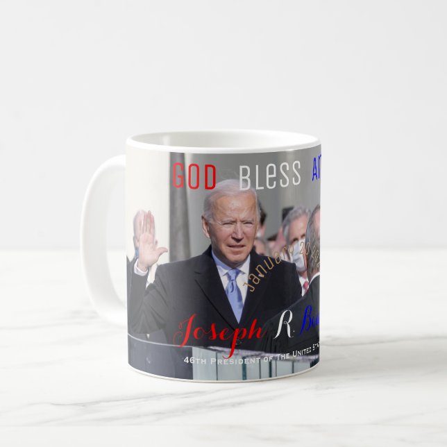 Joe Biden seinen Amtseid am 20. Januar Kaffeetasse (Vorderseite Links)