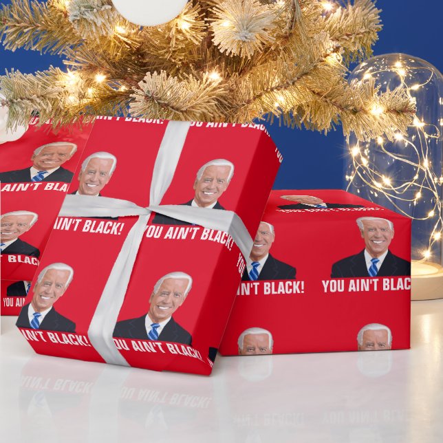 JOE BIDEN SIE NICHT SCHWARZ! FUNNY CHRISTMAS WRAPP GESCHENKPAPIER (Feiertage)