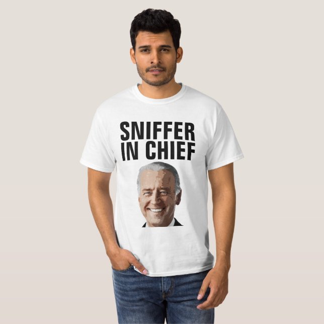 JOE BIDEN SNIFFER EN CHEF FUNNY T-SHIRTS TEE - SHI (Devant entier)