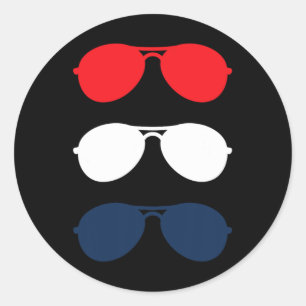 Joe Biden Sunglasses Red White Blue Fun Politik Runder Aufkleber