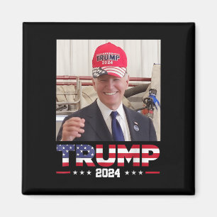 Joe Biden trägt einen Trump-Hut Magnet
