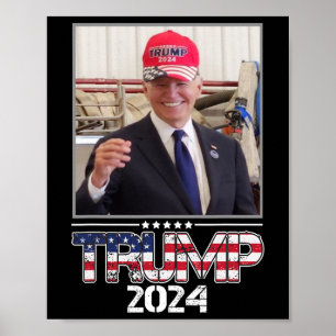 Joe Biden trägt einen Trump-Hut Wahl lustig Poster